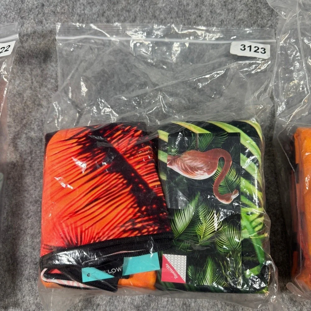 Lot of 2 Whitley Willows Microfiber Beach Towels Sunset Flamingo 35x70 Quick Dry